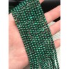 Каменные бусины, Малахит (Конго), люкс, шарик гладкий, 4 мм, длина нити 39 см