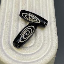 Бусина Дзи "750", Чакра, из агата, 30х10 мм, цена за штуку