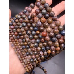 Каменные бусины, Петерсит, шарик гладкий, 7,7-8 мм, нить 39-40 см