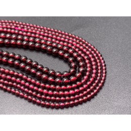 Каменные бусины, Гранат, люкс, шарик гладкий, 4-4,5 мм, длина нити 38 см