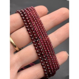 Каменные бусины, Гранат, люкс, шарик гладкий, 4-4,5 мм, длина нити 38 см
