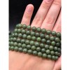 Каменные бусины, Нефрит, канадский, темный, ЛЮКС, 8-8,5 мм, шарик гладкий, длина нити 38 см