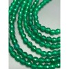 Каменные бусины, Халцедон, изумрудный, тонированный, шарик огранка, 6 мм, длина нити 38 см