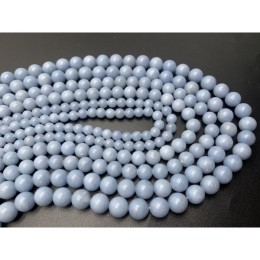Каменные бусины, Ангелит, ангидрит природный, шарик гладкий, 8-8,5 мм, длина нити 38 см