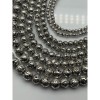 Каменные бусины, Вулканическая лава металлизированная, цвет серебро, 4 мм, длина нити 38 см