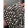 Каменные бусины, Вулканическая лава металлизированная, цвет серебро, 4 мм, длина нити 38 см