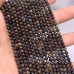 Каменные бусины, Эфиопский Чёрный Опал, матричный, шарик огранка, 4 мм, длина нити 38 см арт. 15421