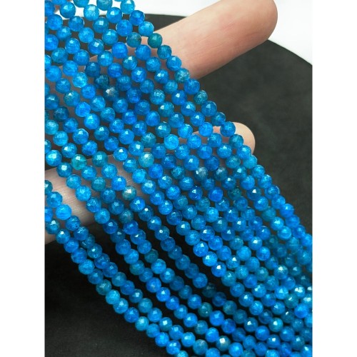 Каменные бусины, Апатит, шарик огранка, 4 мм, длина нити 38 см