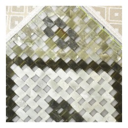 Коврик квадратный белый люкс с нефритовыми пластинами,  430 х 430 мм