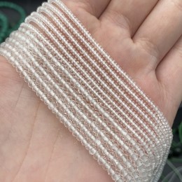 Каменные бусины, Горный Хрусталь, огранка, рондель, 1,5х2 мм, длина нити 38 см