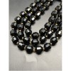 Каменные бусины, Агат, чёрный, ювелирная огранка, 8х7 мм, длина нити 38 см