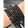 Каменные бусины, Агат, чёрный, шарик огранка, 5,8-6 мм, длина нити 38 см
