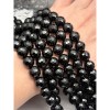Каменные бусины, Агат, чёрный, шарик огранка, 12 мм, длина нити 38 см