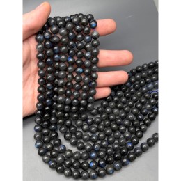 Каменные бусины, Лабрадор, 5А, люкс, шарик гладкий, 8-8,5 мм, длина нити 19 см