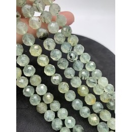 Каменные бусины, Пренит, шарик огранка, 8 мм, длина нити 38 см