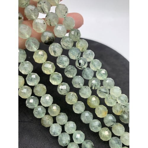 Каменные бусины, Пренит, шарик огранка, 8 мм, длина нити 38 см