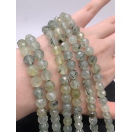 Каменные бусины, Пренит, шарик огранка, 8 мм, длина нити 38 см