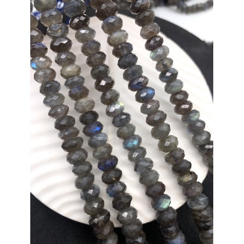 Каменные бусины, Лабрадор, люкс, рондель, огранка, 8х4 мм, длина нити 40 см