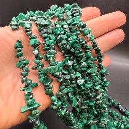 Каменные бусины, Малахит, (Конго), фриформы, 5х8 мм, длина нити 78 см