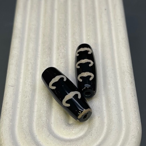 Бусина Дзи "9", из агата, 5 летучих мышей, 30х10 мм, цена за шт