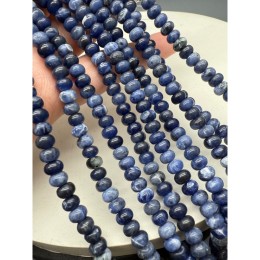 Каменные бусины, Содалит, бублик, 6х4 мм, длина нити 38 см