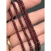 Каменные бусины, Гранат, рондель, огранка, 4x3 мм, длина нити 38 см