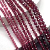 Каменные бусины, Гранат, шарик огранка, 3 мм, длина нити 38 см