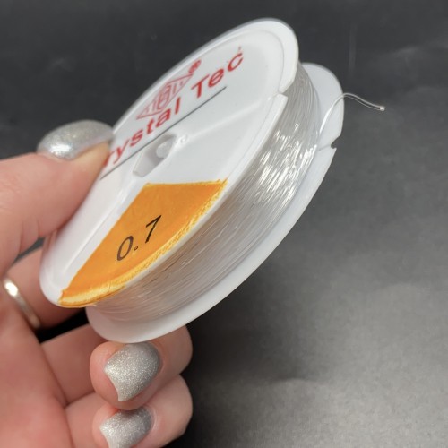 Леска-резинка, для плетения браслетов, бесцветная, прозрачная, толщина 0,7 мм, 5 м/катушка