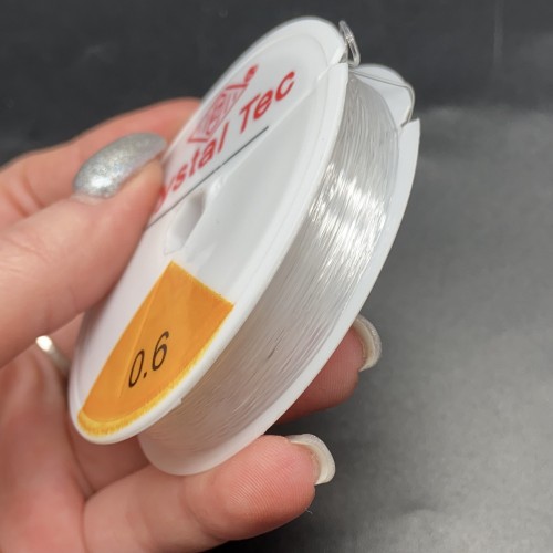 Леска-резинка, для плетения браслетов, бесцветная, прозрачная, толщина 0,6 мм, 5 м/катушка