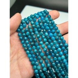 Каменные бусины, Апатит, люкс, шарик огранка, 6 мм, длина нити 39 см