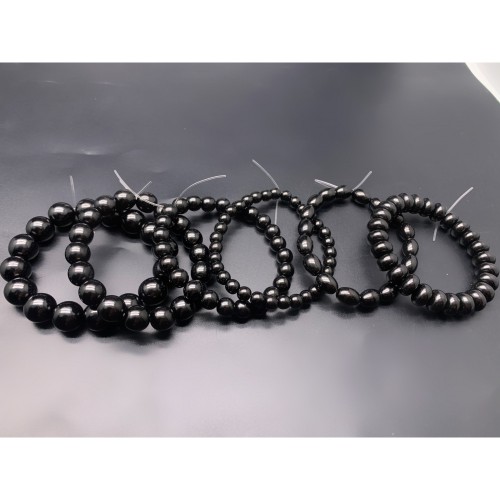 Каменные бусины, Гагат, (Грузия), шарик гладкий, 6 мм, 32 бусины