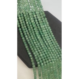 Каменные бусины, Авантюрин зеленый, натуральный, кубик, огранка, 4,5х4,5 мм, длина нити 38 см