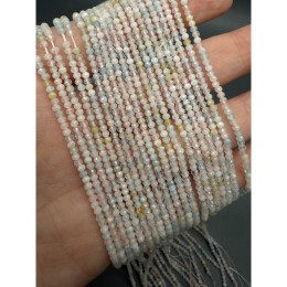 Каменные бусины, Берилловый Микс, рондель, огранка, 2х1,5 мм, длина нити 38 см