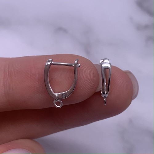 Швензы, родированное серебро 925 пробы, 14х3 мм