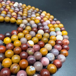 Каменные бусины, Яшма мукаит, шарик гладкий 8 мм, длина нити 38 см