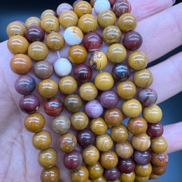 Каменные бусины, Яшма мукаит, шарик гладкий 8 мм, длина нити 38 см