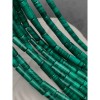 Каменные бусины, Малахит (Конго), люкс, трубочки (столбики), 13х4 мм, 28 бусин, длина нити 38 см
