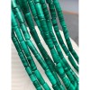Каменные бусины, Малахит (Конго), люкс, трубочки (столбики), 13х4 мм, 28 бусин, длина нити 38 см