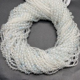 Каменные бусины, Топаз, шарик, огранка, 2,8-3 мм, длина нити 38 см