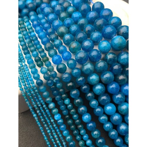 Каменные бусины, Апатит, люкс, шарик, гладкий, 8-8,5 мм, длина нити 38 см