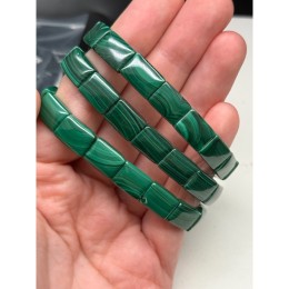 Браслет, Малахит, (Конго), 13х9 мм, 15 пластин