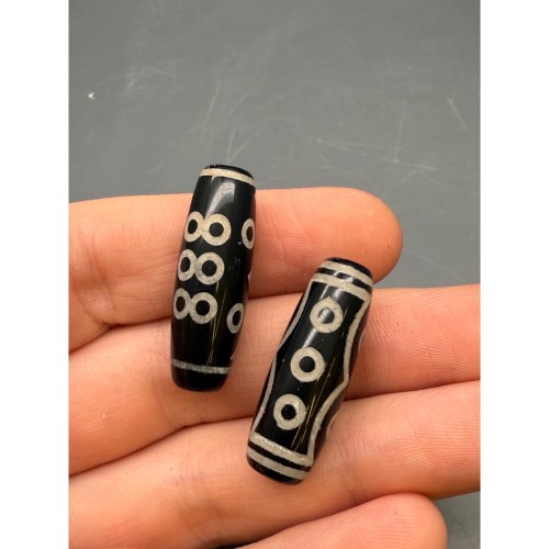 Бусина Дзи "29" из агата, 13 глаз, 30х10 мм, цена за 1 шт