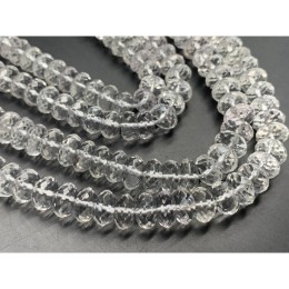 Каменные бусины, Горный Хрусталь, люкс, рондель, ювелирная огранка, 4х8 мм, длина нити 38 см
