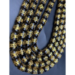 Каменные бусины, Раухтопаз, Дымчатый Кварц, Молитвенный барабан, с мантрами, столбик, 12х10 мм, 1 шт