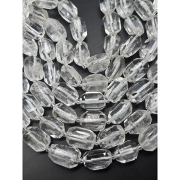 Каменные бусины, Горный хрусталь, фриформы, огранка, 19-23 мм, длина нити 18 см, 8 бусин на нити