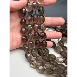 Каменные бусины, Раухтопаз, Дымчатый Кварц, фриформы, овал огранка, 16х12 мм, длина нити 19 см