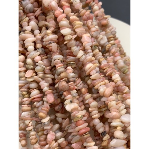 Каменные бусины, Опал, розовый, фриформы, 9х4 мм, длина нити 78 см