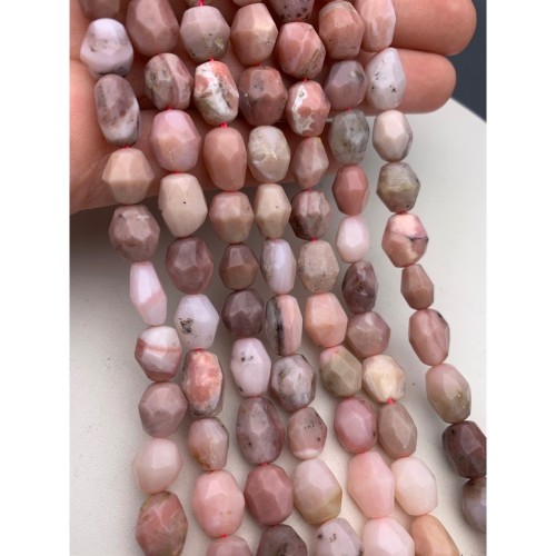 Каменные бусины, Опал, розовый, фриформы, огранка, 13х10 мм, длина нити 38 см
