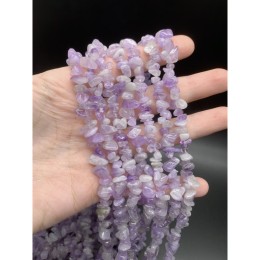 Каменные бусины, Аметист, лавандовый, фриформы, крошка, 8х5 мм, длина нити 78 см