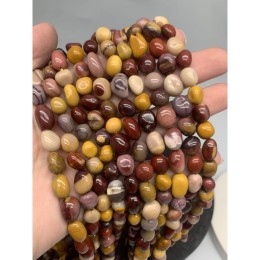 Каменные бусины, Яшма Мукаит, фриформы, 10х9 мм, длина нити 38 см